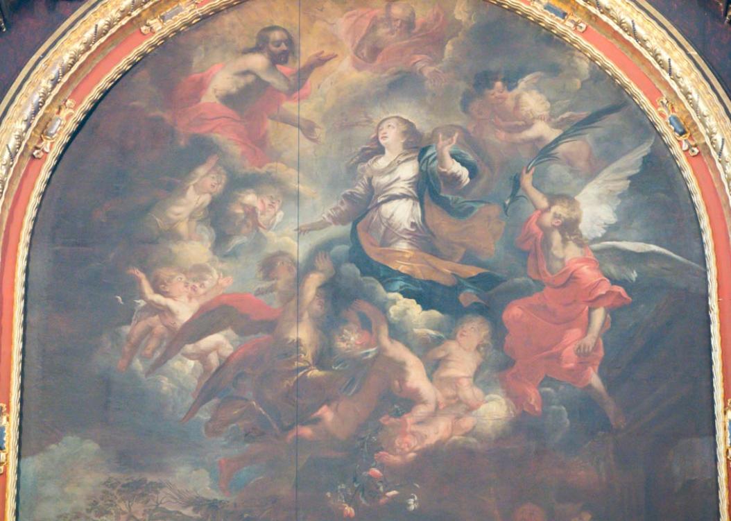 Himmelfahrt Mariens - dargestellt auf dem Hochaltar der Kölner Kirche St. Mariä Himmelfahrt