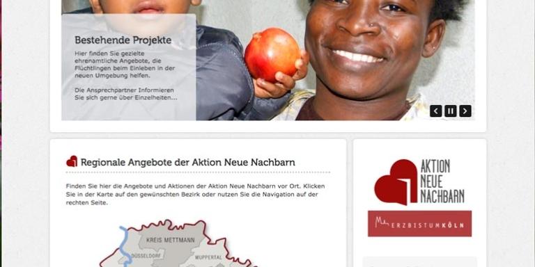 Screenshot der neuen Seiten regional.aktion-neue-nachbarn.de