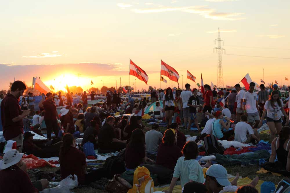 Auf dem Feld beginnt die Abendstimmung.