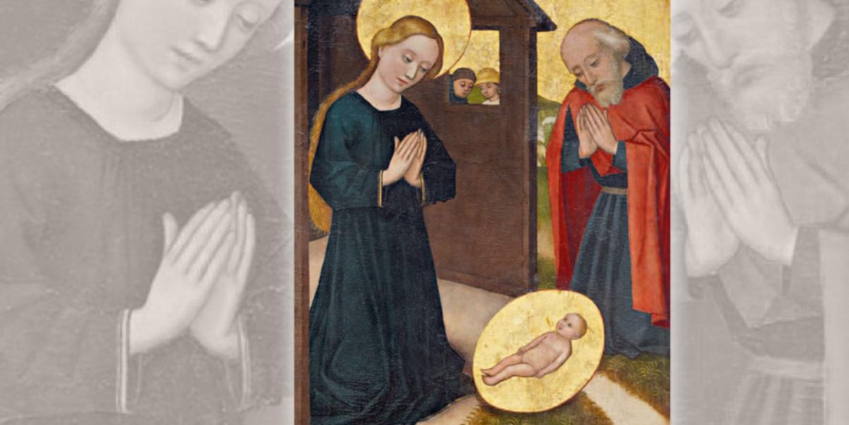 Geburt Christi, Heilig-Geist-Retabel, Werkstatt des Wolfgang-Retabels, Nürnberg, um 1448/49, Temperamalerei auf Nadelholz