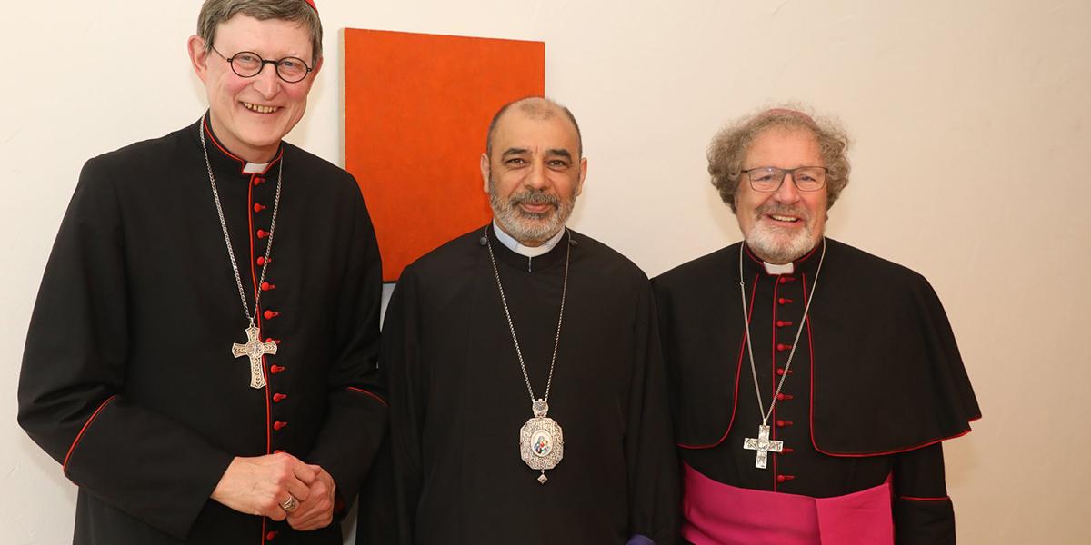 Kardinal Woelki mit dem neuen armenischen Primas Bischof Isakhanyan und Weihbischof Steinhäuser