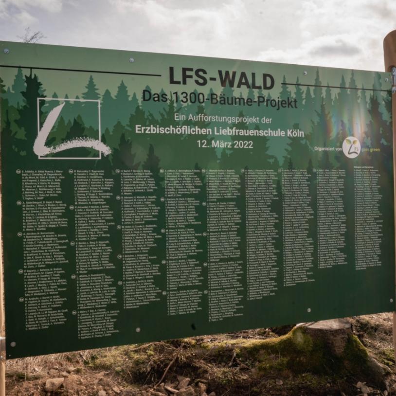 Unter dem Motto „Unser LFS-Wald – Jede(r) SchülerIn/LehrerIn pflanzt einen Baum“ kamen SchülerInnen und Lehrkräfte in die Natur und pflanzten auf einer Fläche von ca. einem Hektar 1300 Bäume.