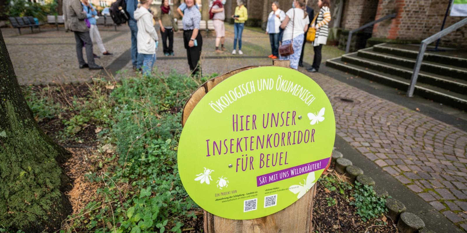 Seit Herbst 2021 blühen im Kirchhof von St. Josef und vor der evangelischen Versöhnungskirche in Bonn-Beuel sowie vor St. Peter in Vilich bunte Blumenbeete. Angelegt wurden sie von der ökumenischen Gruppe „LaudatoSi“, die es sich zum Ziel gesetzt hat, zur Bewahrung der Schöpfung beizutragen. Zum Auftakt waren im September 2020 alle Interessierten, ob kirchennah oder kirchenfern, zu einem gemeinsamen Spaziergang eingeladen, bei dem, begleitet von Impulsen und Vorträgen, die Samen ausgesät wurden. Das Projekt verbindet den gesamten Stadtteil, auch Kindergärten haben mit dem Bau von Insektenhotels zur Gestaltung der Blumenwiesen beigetragen.