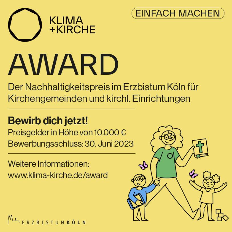 Flyer zum Klima+Kirche-Award 2023