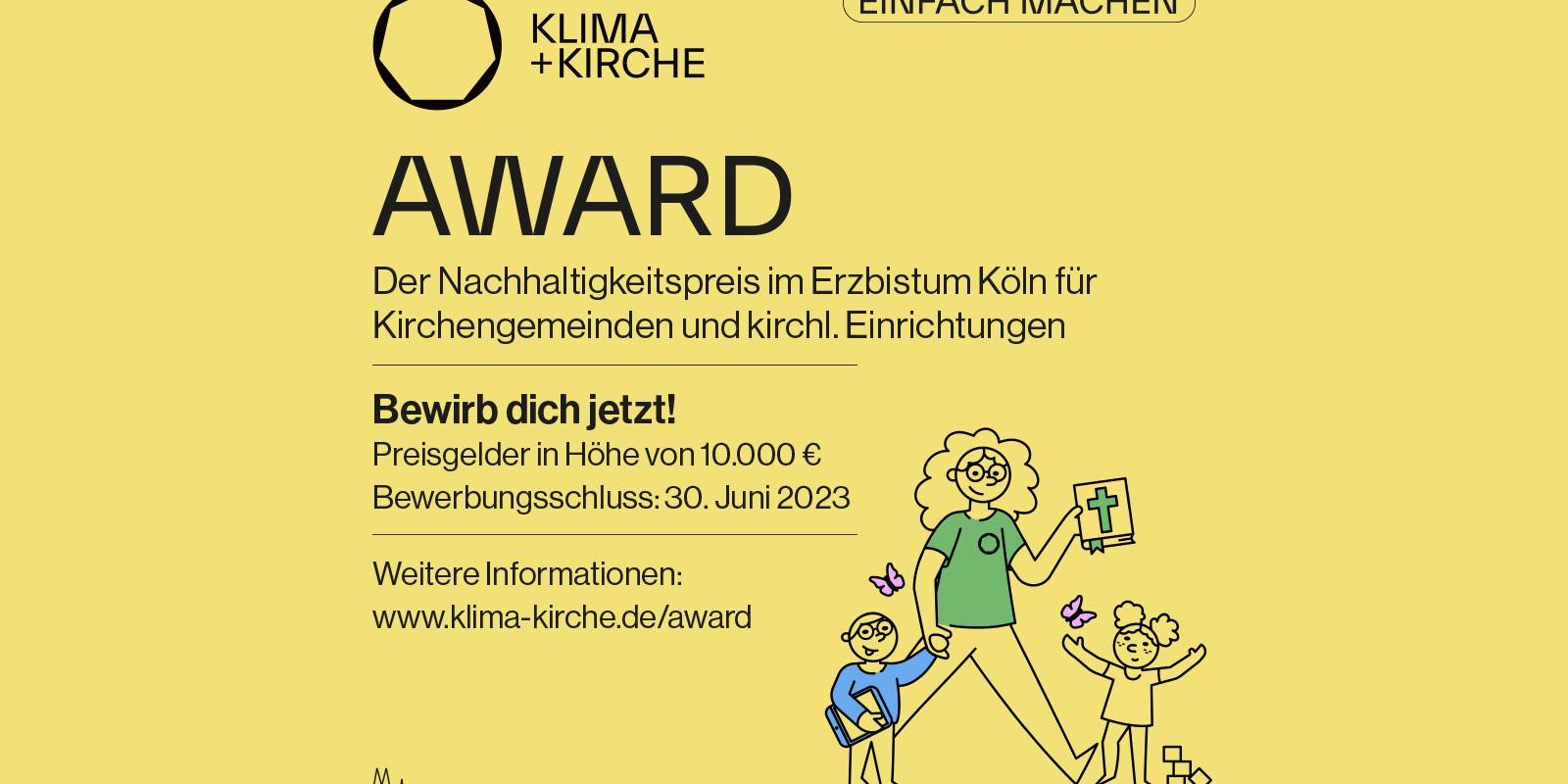 Flyer zum Klima+Kirche-Award 2023