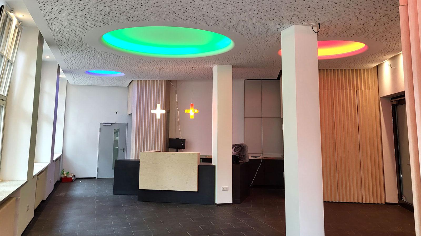 Blick ins neue Jugendpastorale Zentrum EKKO in der Bonner Innenstadt.