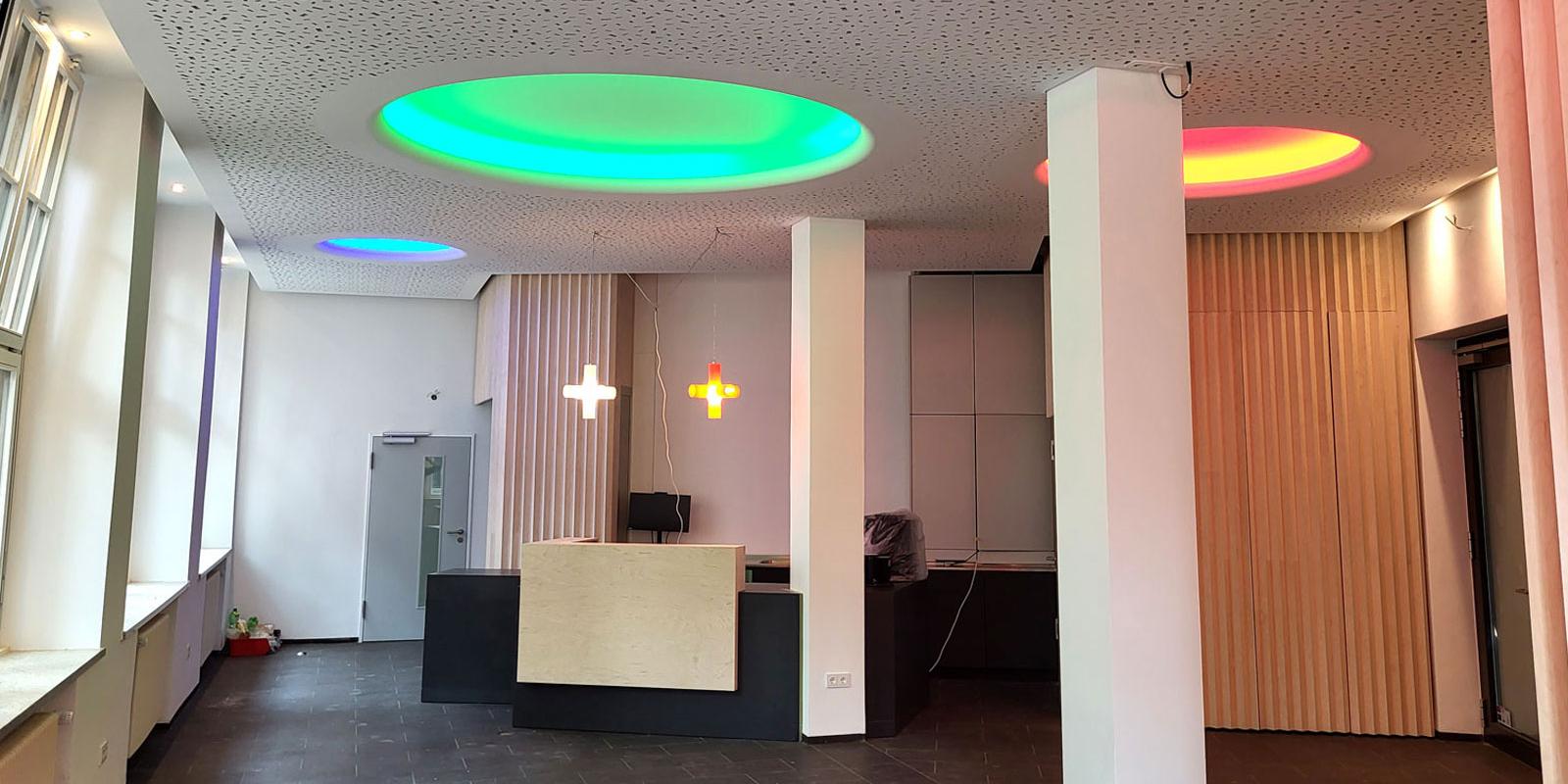 Blick ins neue Jugendpastorale Zentrum EKKO in der Bonner Innenstadt.