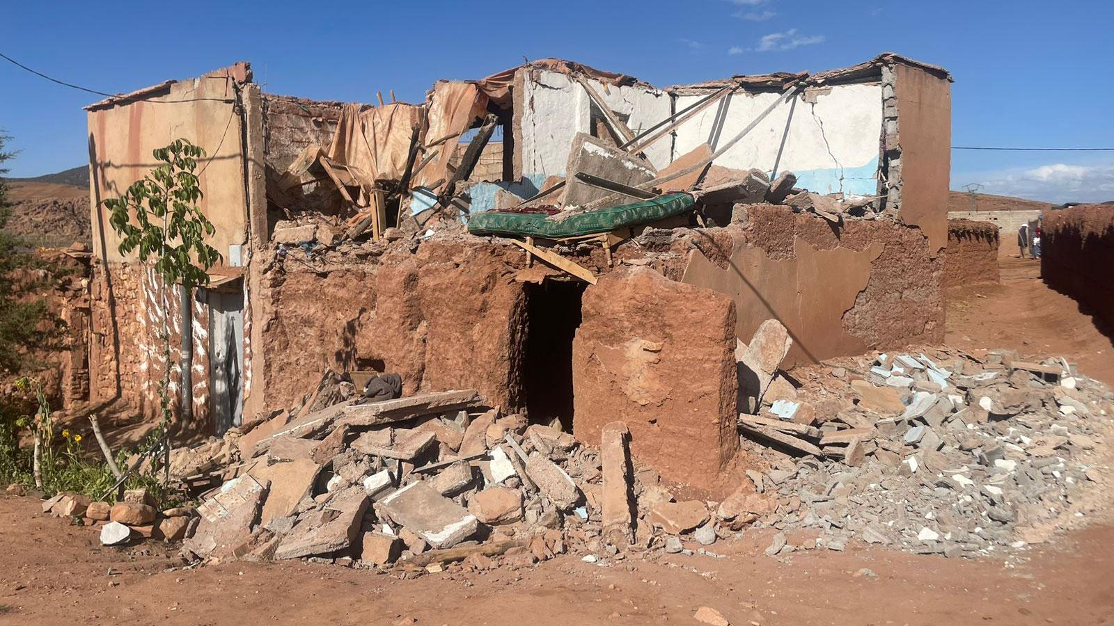 Das Haus in Amizmiz (Provinz Marrakesch-Safi, Marokko) wurde beim Erdbeben fast vollständig zerstört.