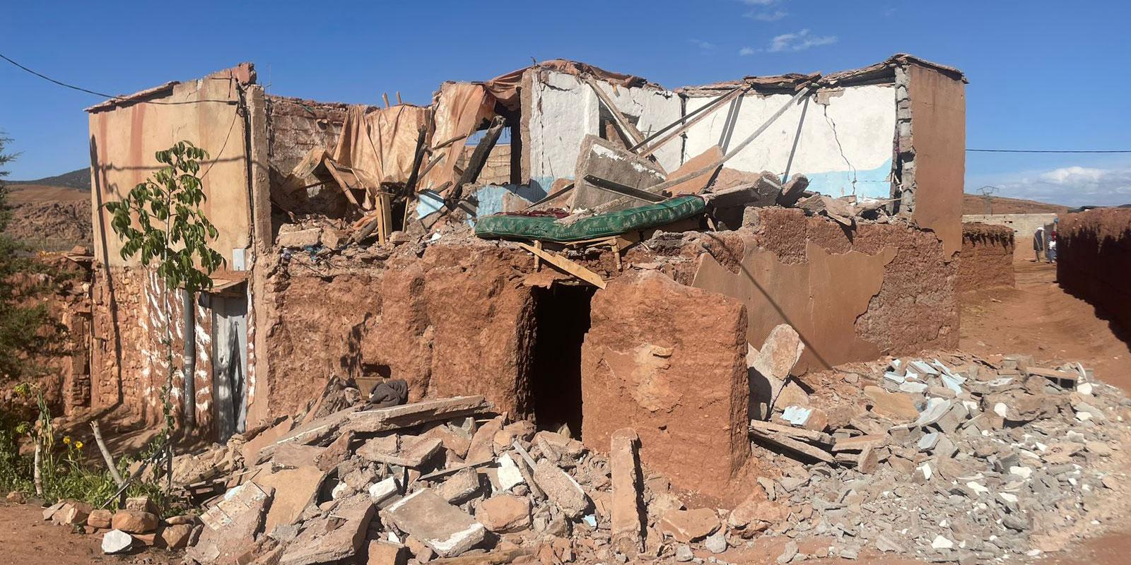 Das Haus in Amizmiz (Provinz Marrakesch-Safi, Marokko) wurde beim Erdbeben fast vollständig zerstört.