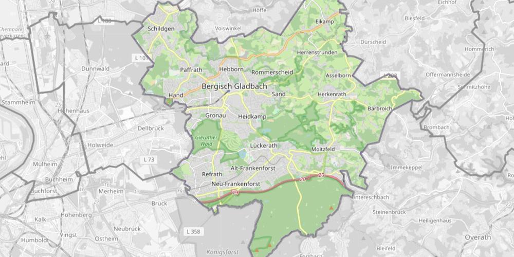 Gebiet der zukünftigen Pastoralen Einheit Bergisch-Gladbach