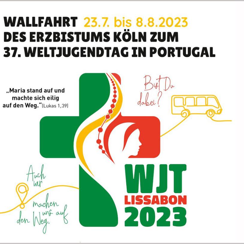 Plakat zum Weltjugendtag in Lissabon 2023