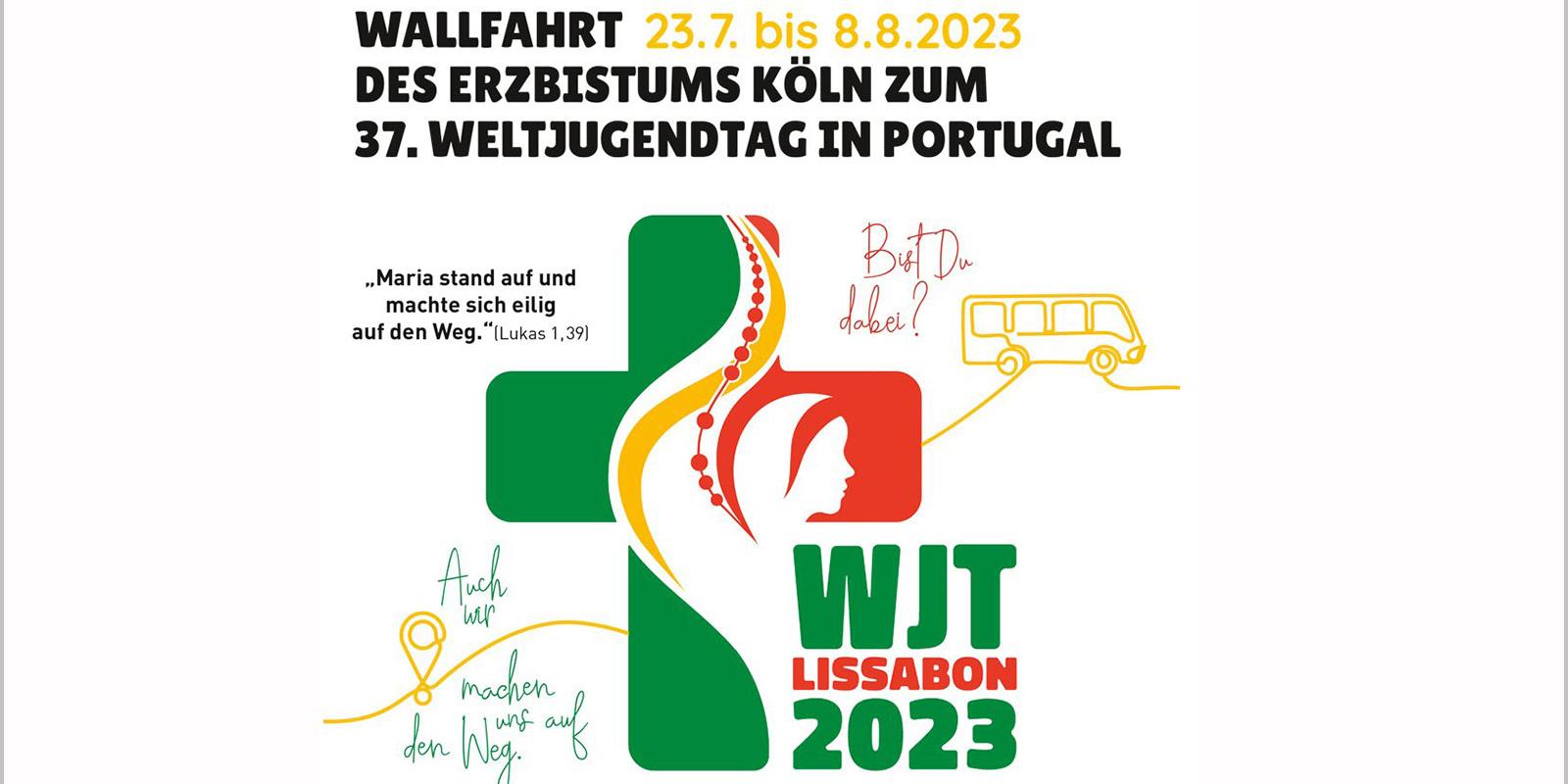 Plakat zum Weltjugendtag in Lissabon 2023