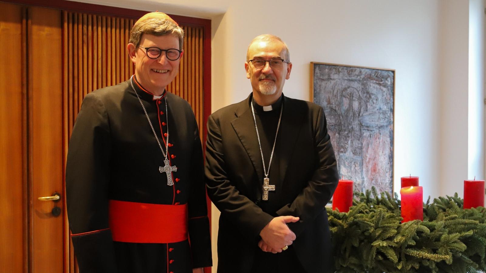 Kardinal Woelki beim Besuch des Lateinischen Patriarchen von Jerusalem