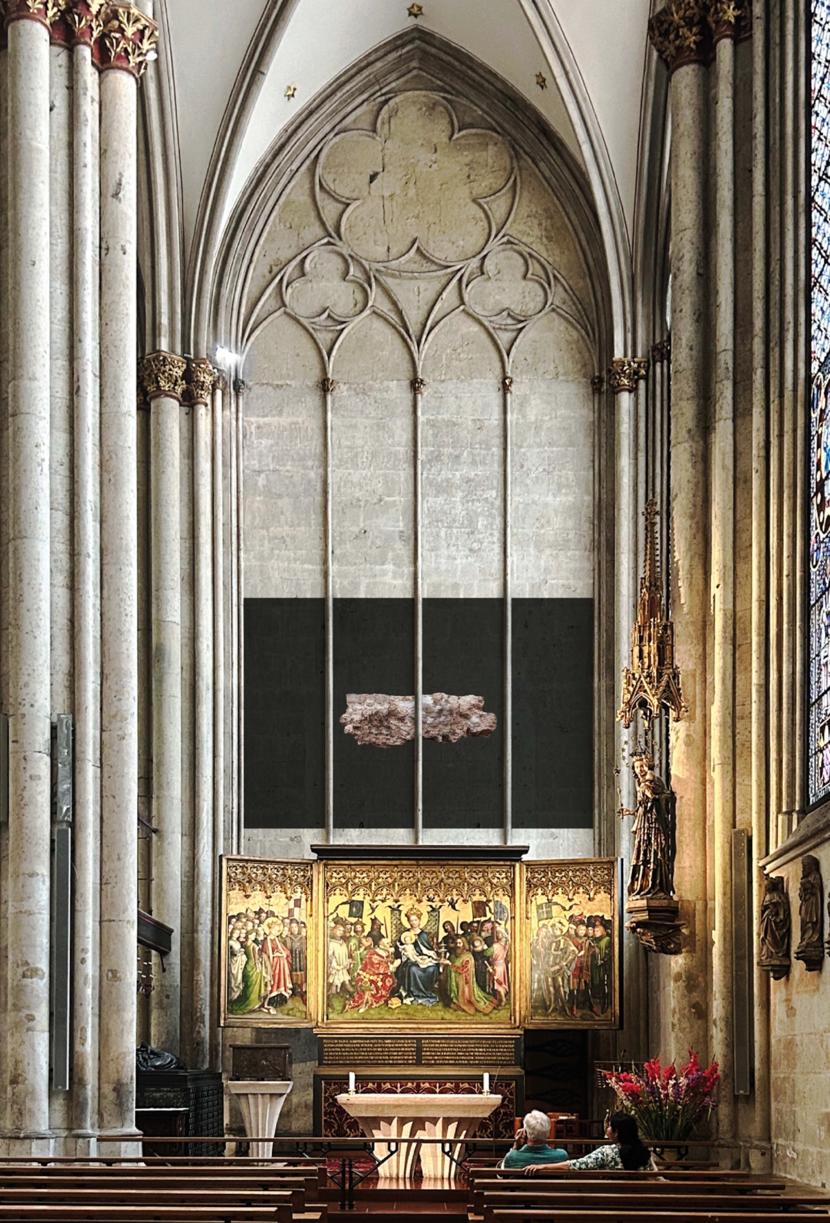 Visualisierung des künftigen Wandbilds für die Marienkapelle des Kölner Domes