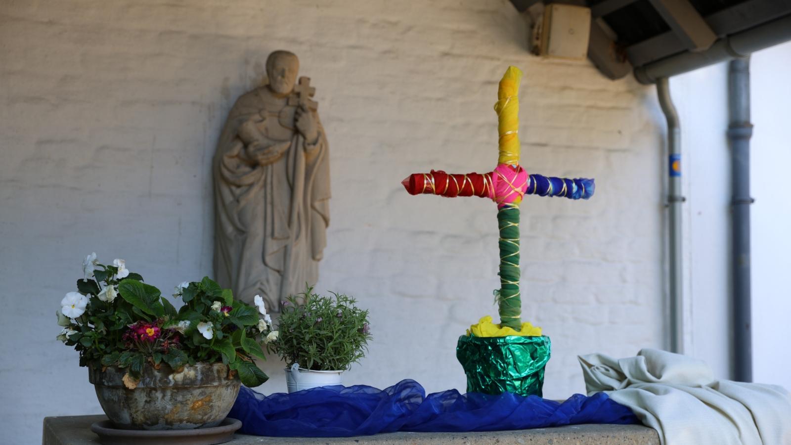 Gottesdienst auf dem Kinderbauernhof in Neuss, organisiert vom Katholischen Familienzentrum Neuss-Mitte