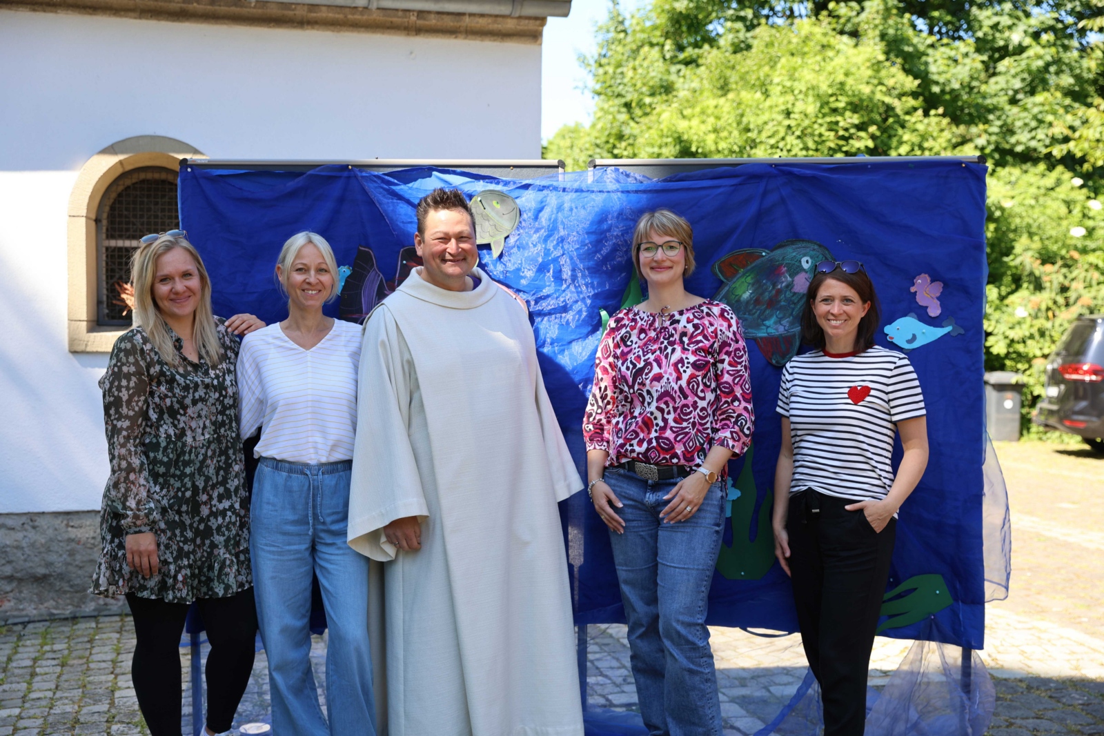 Gottesdienst auf dem Kinderbauernhof in Neuss, organisiert vom Katholischen Familienzentrum Neuss-Mitte
