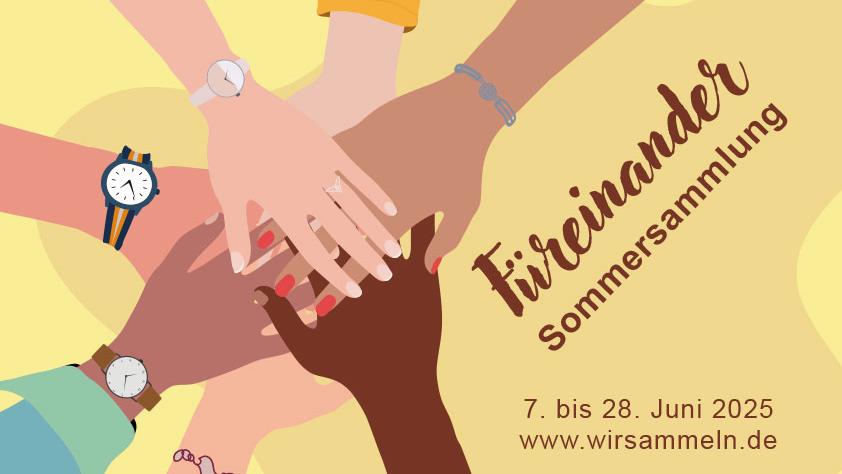 Plakat der Sommersammlung 2025 von Caritas und Diakonie