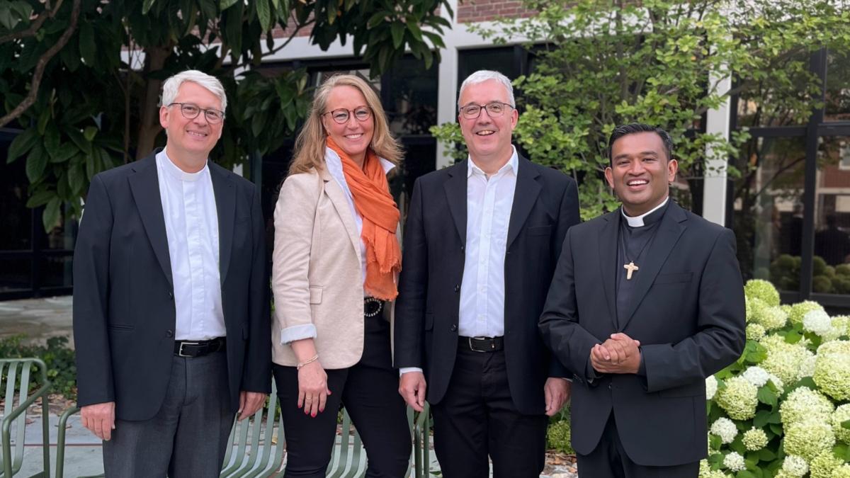 v.l.: Spiritual Pfr. Ralf Neukirchen, Studienpräfektin Dr. Carmen Breuckmann-Giertz, Subregens Pfr. Dr. Peter Seul und Regens Pfr. Regamy Thillainathan