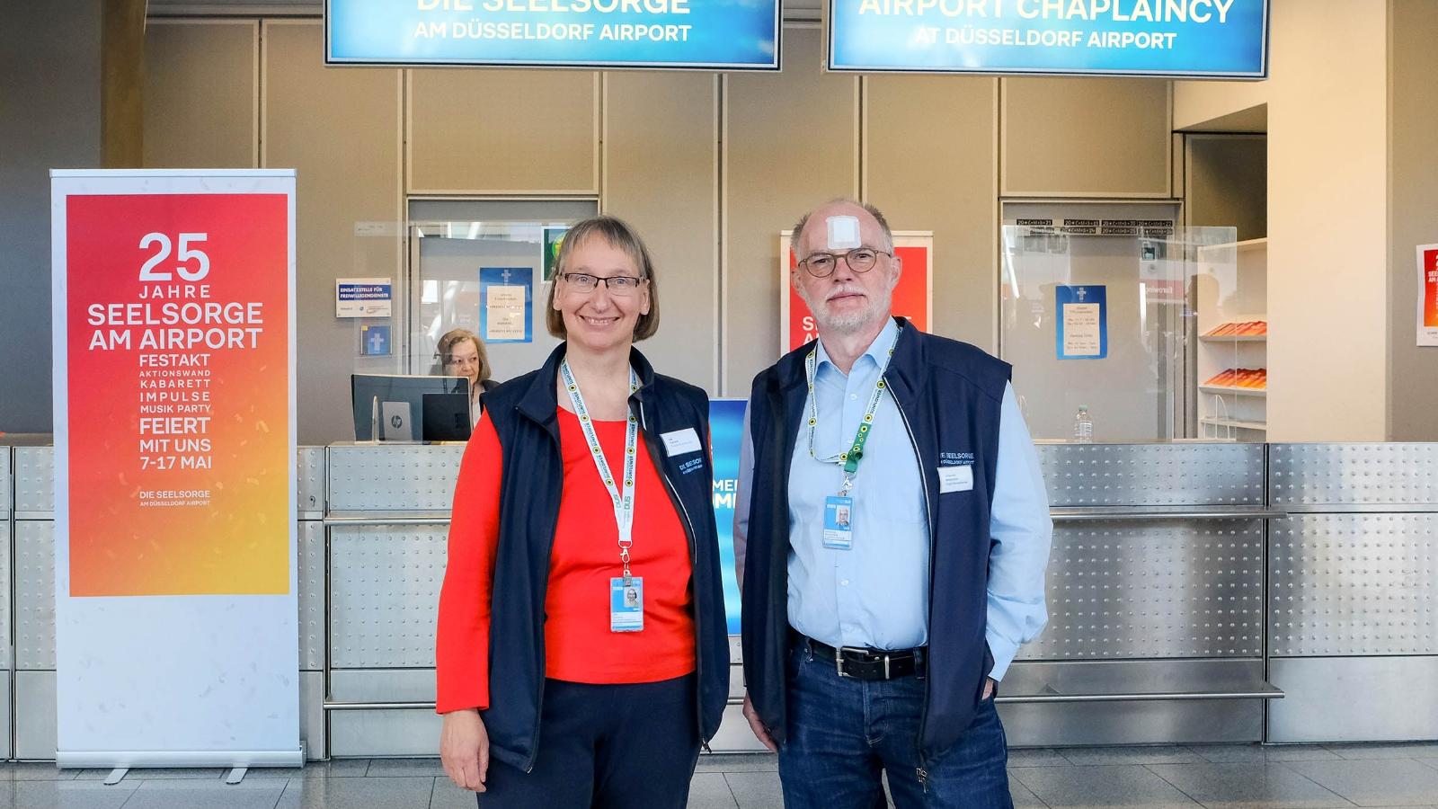 Flughafenseelsorge Düsseldorf: Ute Clevers und Johannes Westerdick