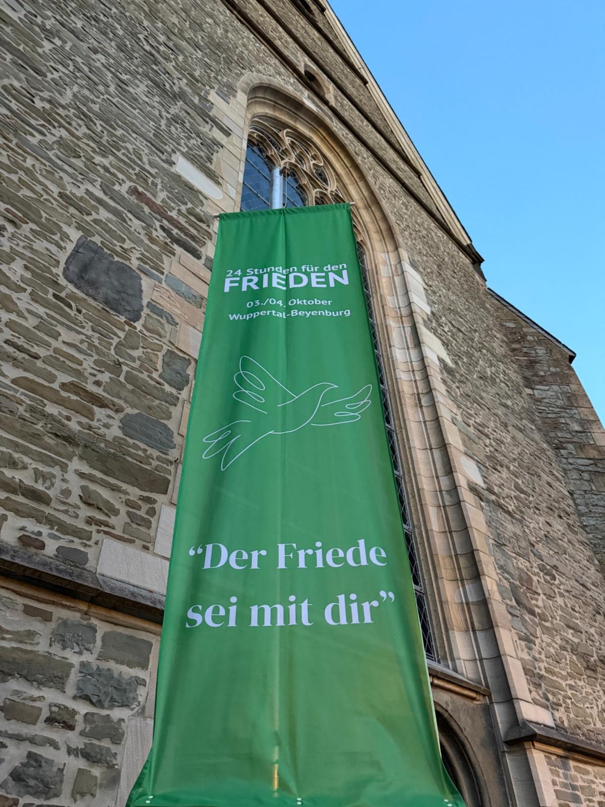 Ankündigung der Aktion '24 Stunden für den Frieden' in Wuppertal-Beyenburg (Pressetermin am 18.09.2026): 03./04.10.2026