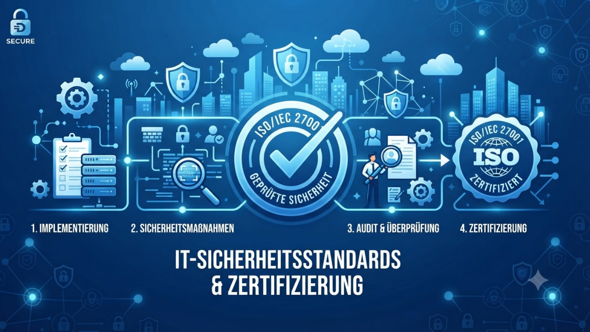 Symbolgrafik für Informationssicherheit und Zertifizierung