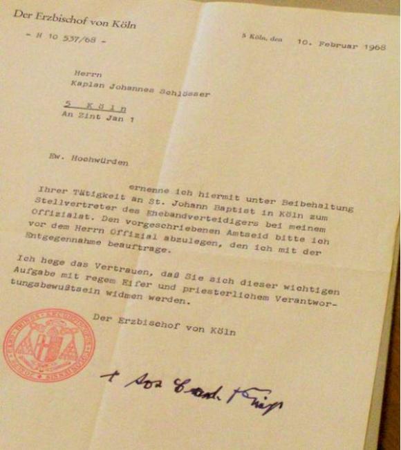 Ernennungsurkunde 1968