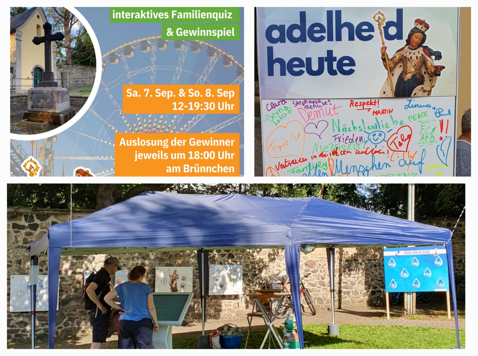 Collage von Aktionen auf dem Pützchens Markt in Bonn