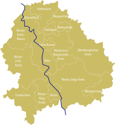 Stadt- und Kreisdekanate im Erzbistum Köln