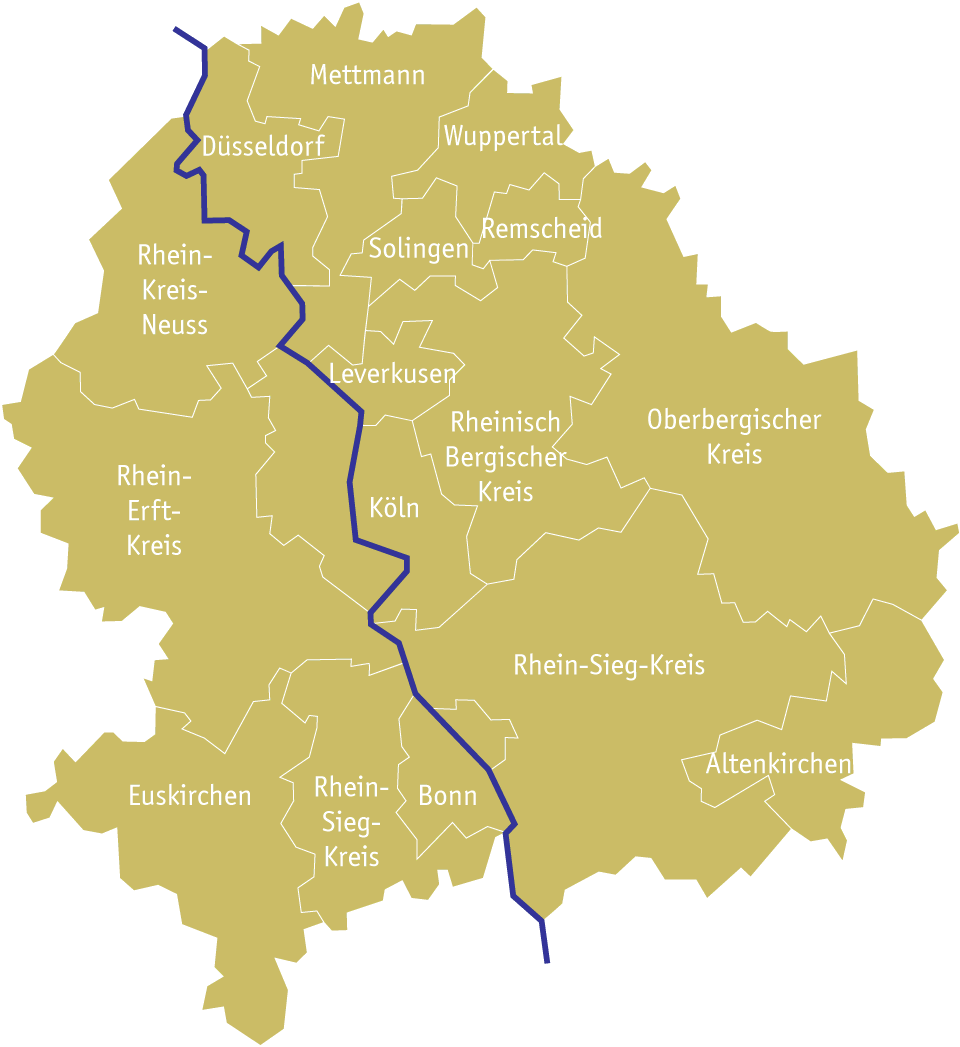 Stadtdekanate und Kreisdekanate des Erzbistums Köln