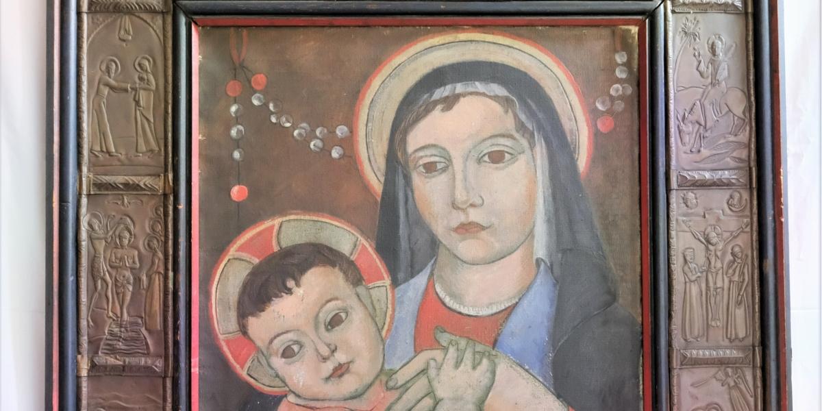 St. Karl Borromäus, Köln-Sülz, Gemälde Maria mit Kind und Rosenkranz