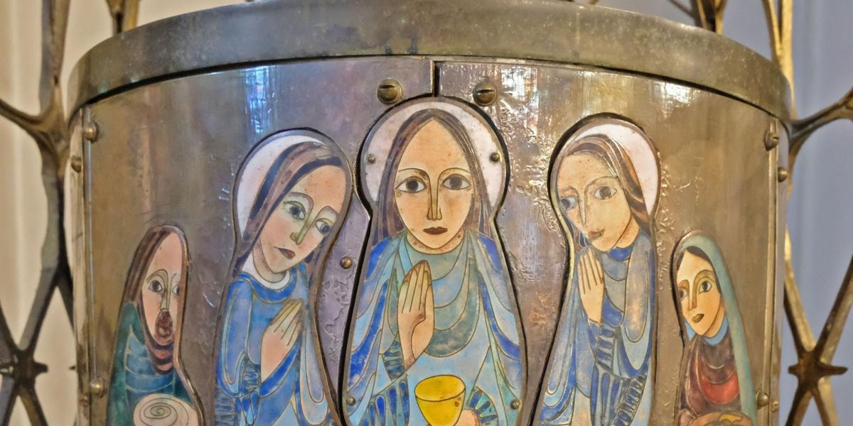 Velbert, St. Joseph, Tabernakel (Emails der Vorderseite)