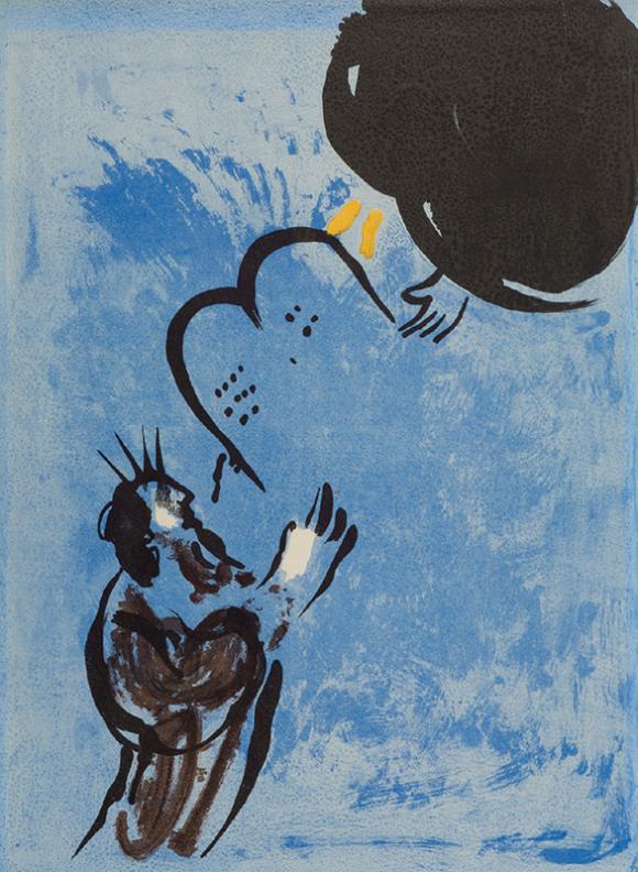 Marc Chagall, 'Moses empfängt die Gesetzestafeln', (Mourlot 123), 1956