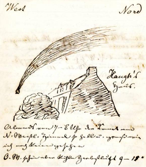 Der Komet im Baudri-Tagebuch von 1858