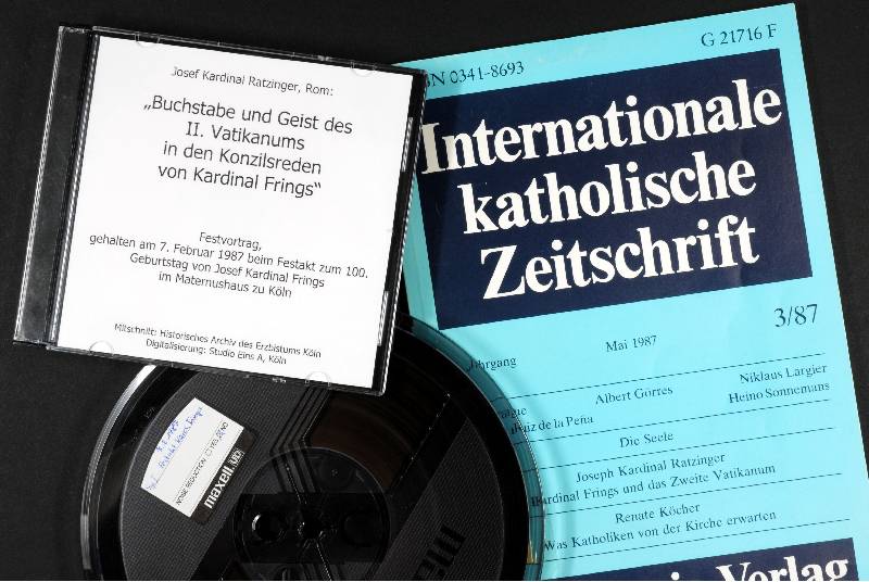 Als Druck, auf Band und digitalisiert auf CD wird der Vortrag von Kardinal Ratzinger im Archiv aufbewahrt