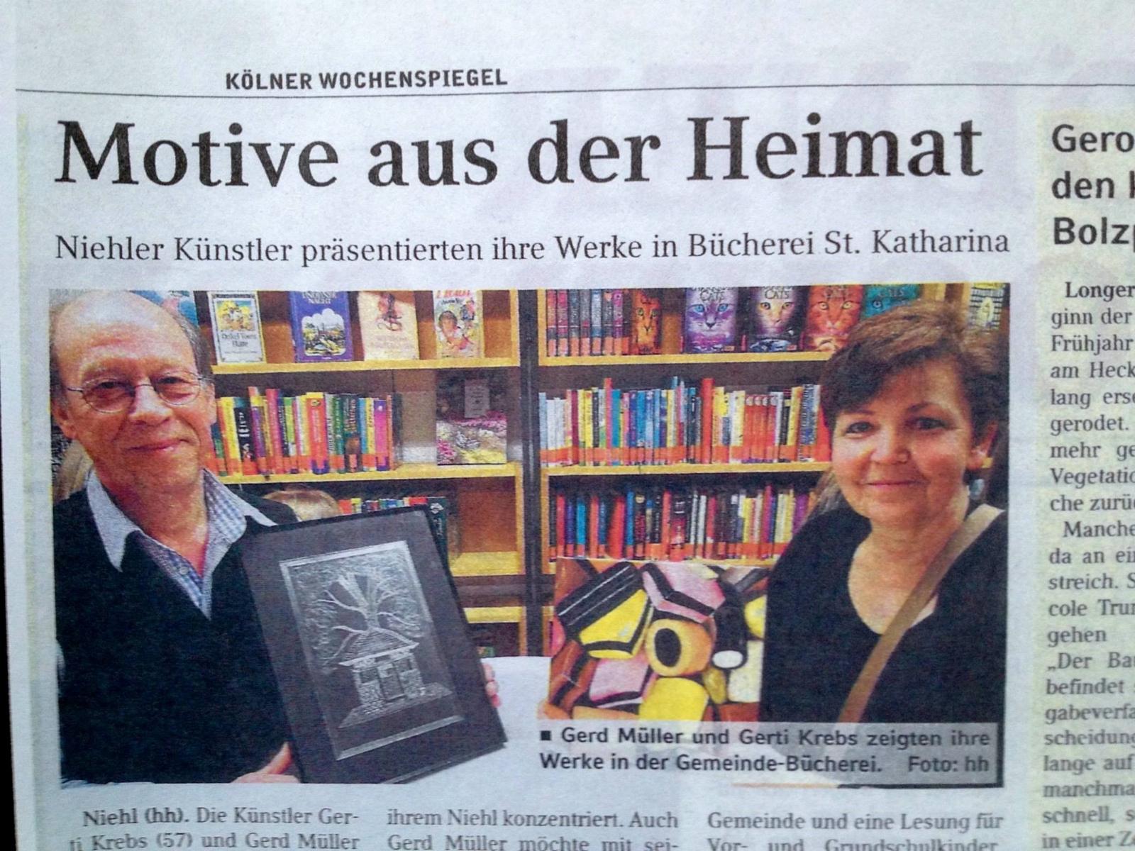 Kunst in der KÖB ... und dann ganz groß in der Lokalzeitung