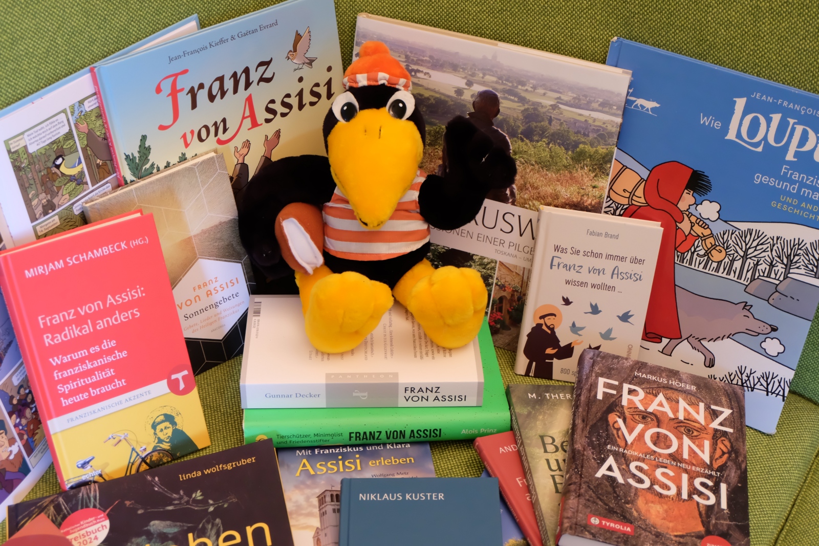 Fridolin mitten in Büchern über Franz von Assisi