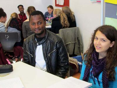 Flüchtlinge an der Erzbischöflichen Marienschule in Opladen
