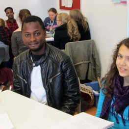 Flüchtlinge an der Erzbischöflichen Marienschule in Opladen