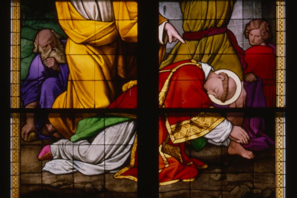 Köln, Dom, südliches Seitenschiff, Stephanusfenster, Detail