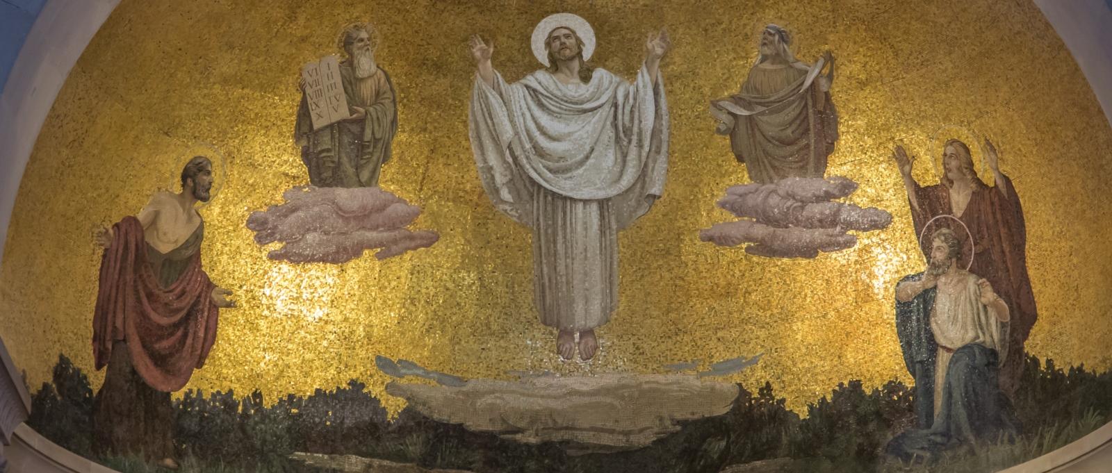 'Verklärung des Herrn', dargestellt in der Kuppel der Verklärungskirche auf dem Berg Tabor in Israel.
