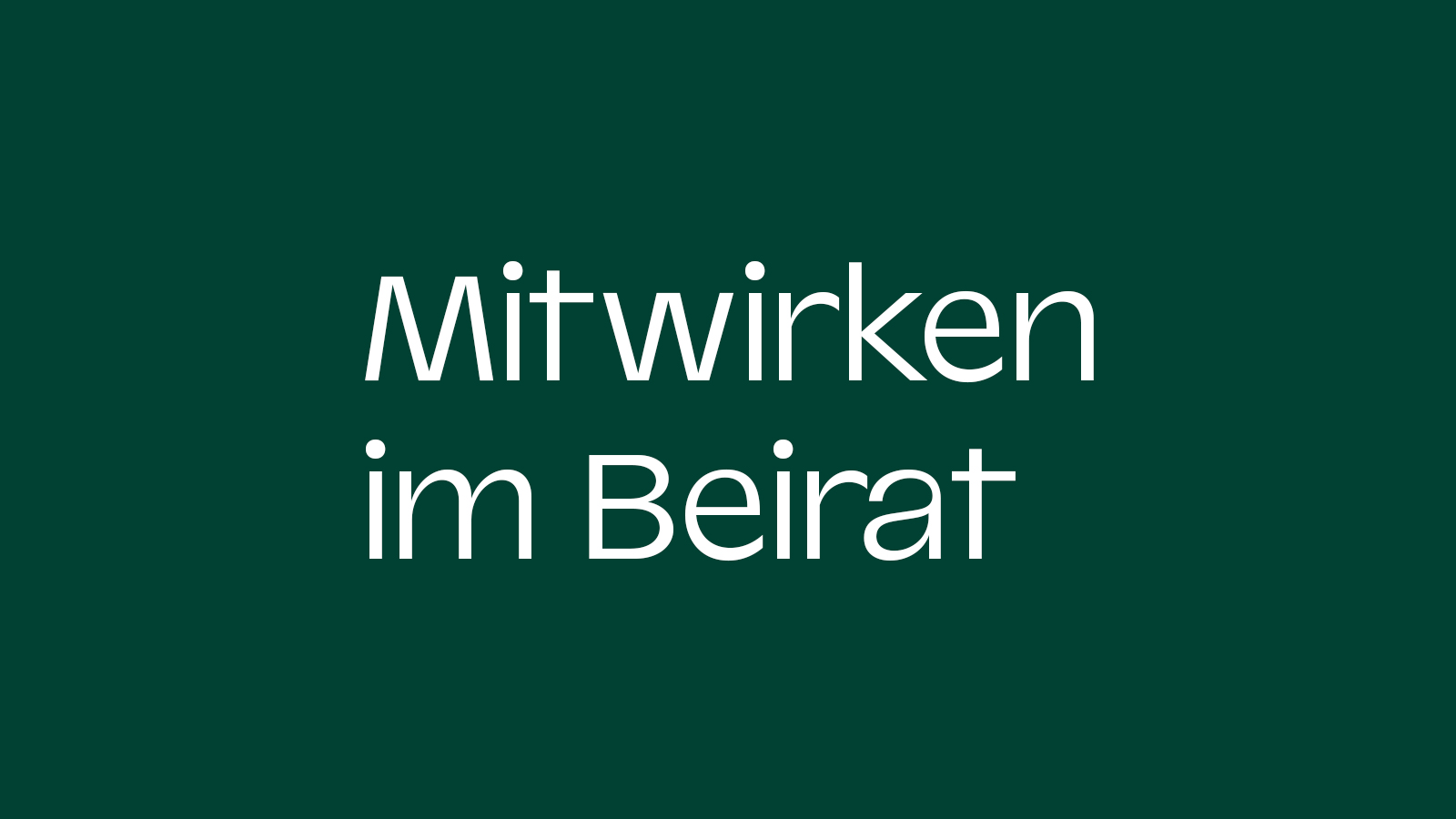 Mitwirken im Beirat