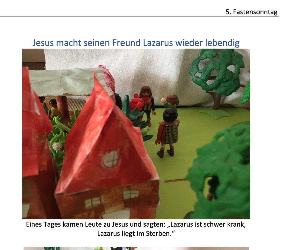 Jesus macht seinen Freund Lazarus wieder lebendig