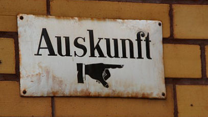 Auskunft Schild