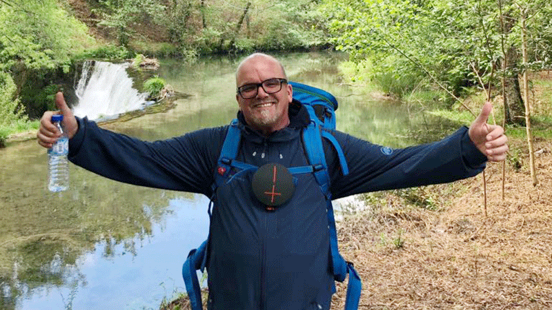 Gerry Friedle auf dem Jakobsweg
