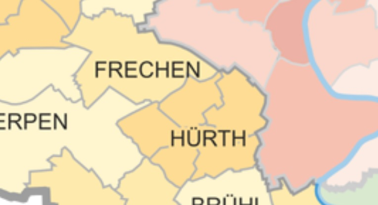 Bistumskarte mit Hürth und Frechen