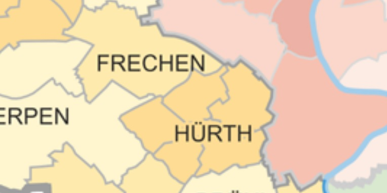 Bistumskarte mit Hürth und Frechen